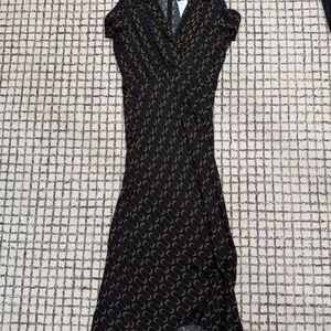 Reformation Black and Brown Midi Dress